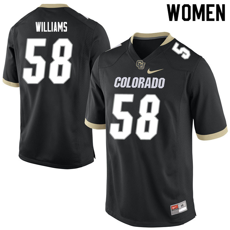 Women #58 Alvin Williams Colorado Buffaloes College Football Jerseys Sale-Black - Click Image to Close